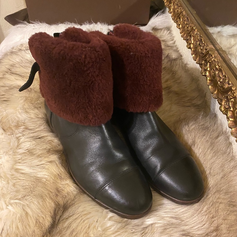 UGG INEZ OXBLOOD WOMENS leather sheepskin boots